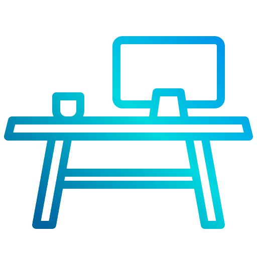 Table home office chair work icon Table home office chair work icon