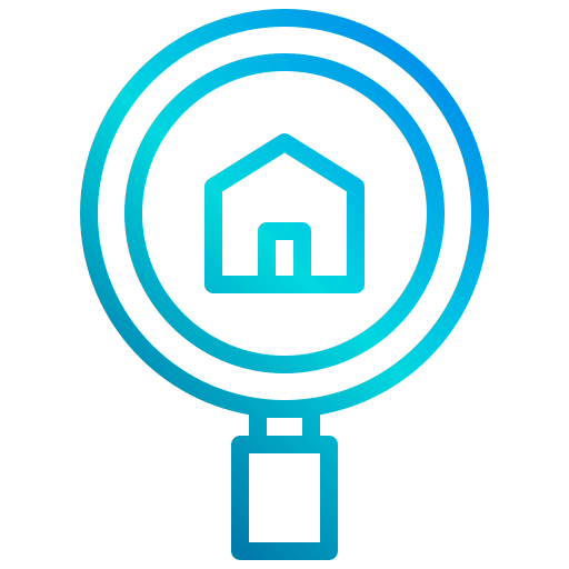 Search magnifier house real estate icon Search magnifier house real estate icon
