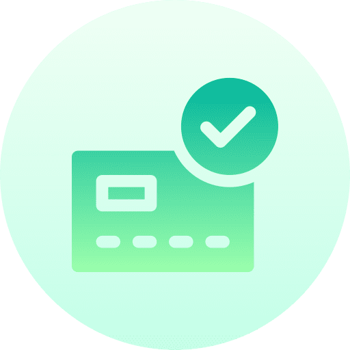 Credit card approved approval tick icon