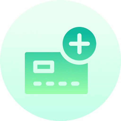 Credit card debit card add business and finance icon