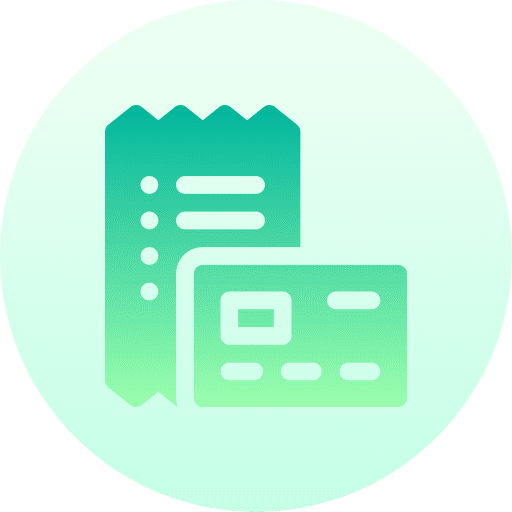 Receipt pay bill invoice icon