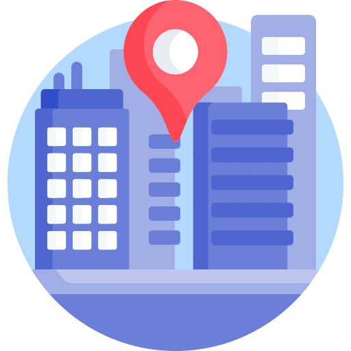 Business offices position building icon