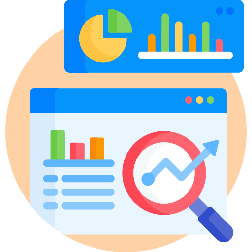 Data analysis screen technological electronics icon