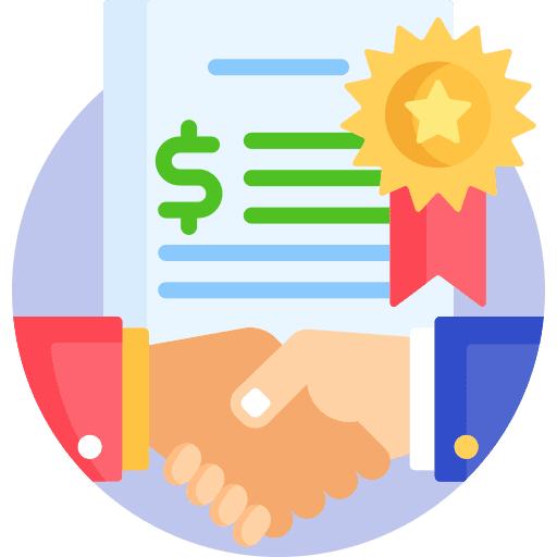 Contract handshake medal business and finance icon Contract handshake medal business and finance icon