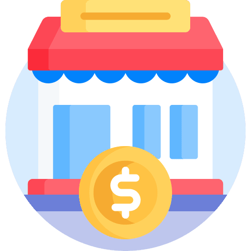 Market building market dollar icon Market building market dollar icon