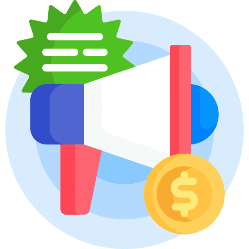 Marketing chat business and finance megaphone icon Marketing chat business and finance megaphone icon