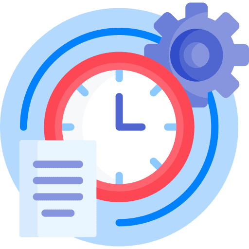 Working hours gear time clock icon Working hours gear time clock icon