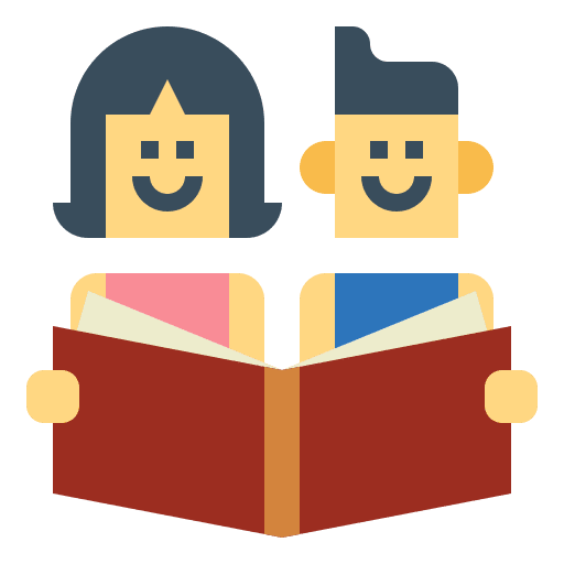Reading book education boy icon