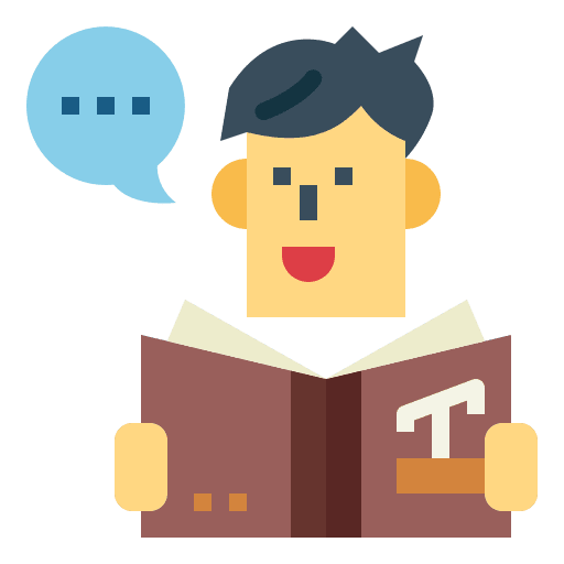 Storytelling learning reading book icon