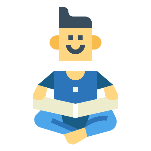 Reading book learning sitting icon