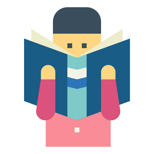 Reading education man reading icon Reading education man reading icon