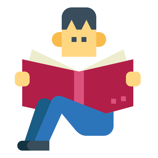 Reading learning book sitting icon Reading learning book sitting icon