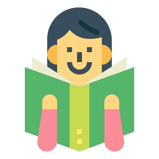 Reading learning education people icon