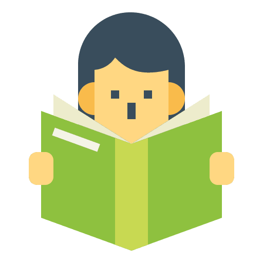 Reading learning girl book icon Reading learning girl book icon