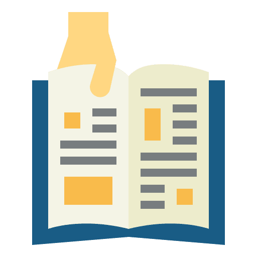 Reading reading hand book icon