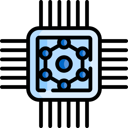 Chip chip technology nanotech icon Chip chip technology nanotech icon