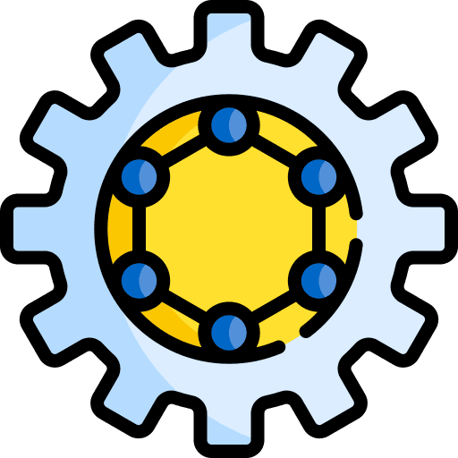 Nanotechnology network gear high tech icon Nanotechnology network gear high tech icon