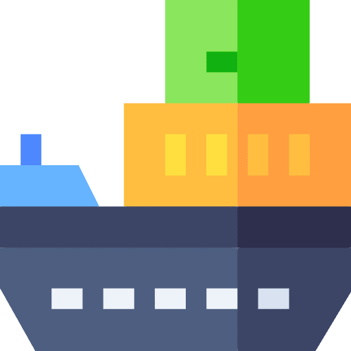 Cargo ship box cargo ship shipping and delivery icon
