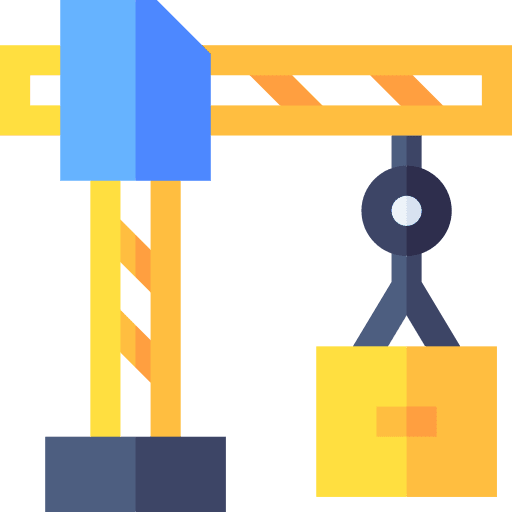 Crane hook construction box icon