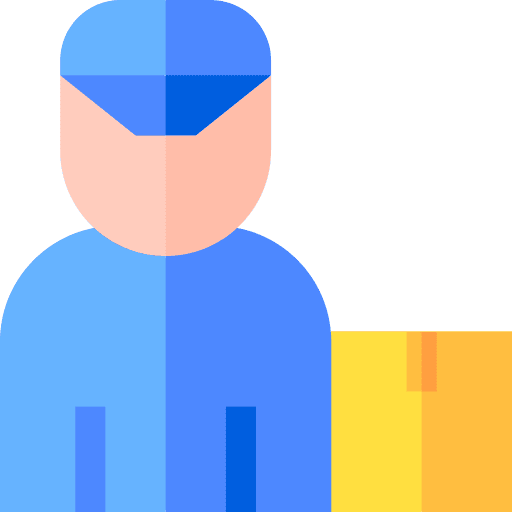 Delivery man box people package icon