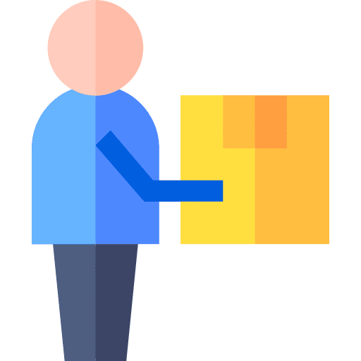 Delivery man service shipping box delivery icon