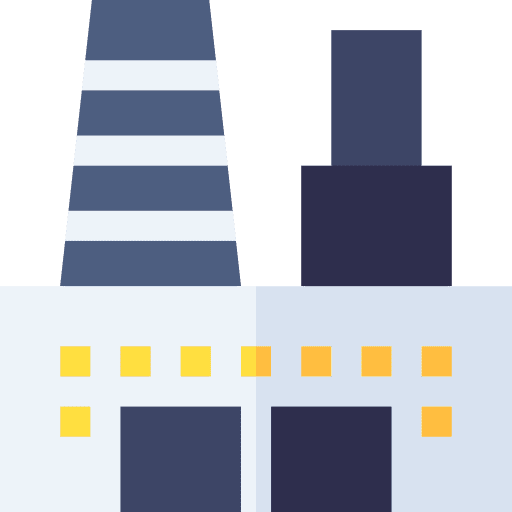Industry buildings manufacturer company icon