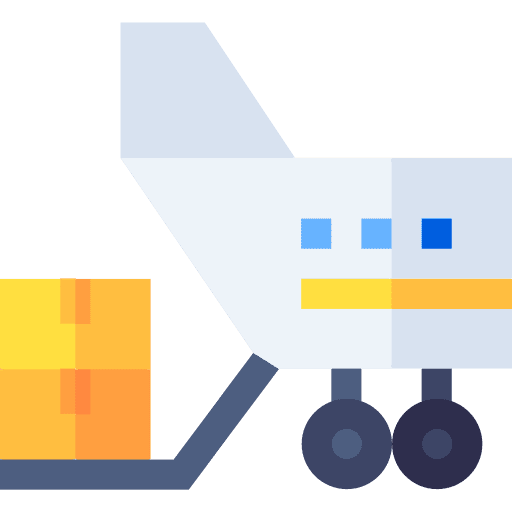Shipping box shipping airplane icon