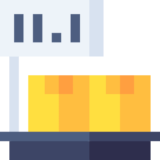 Cargo parcel weight warehouse shipping and delivery icon
