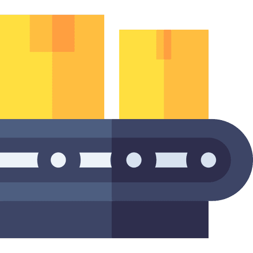 Conveyor conveyor shipping and delivery interface icon