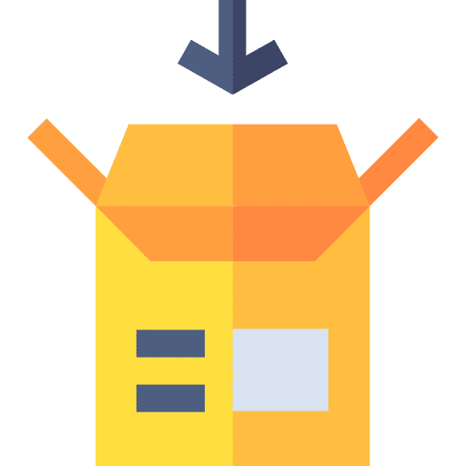 Open box shipping and delivery collect opened icon
