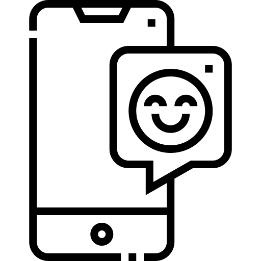 Mobile phone happy face electronics smile icon Mobile phone happy face electronics smile icon