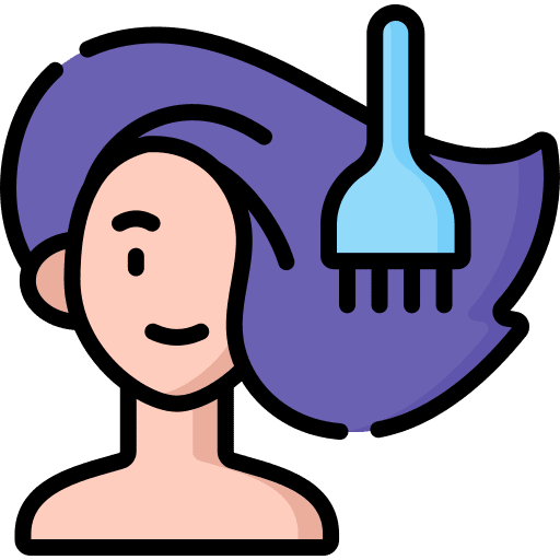 Hair dye caucasian coloring people icon
