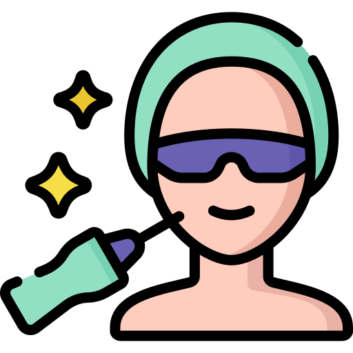 Laser beauty facial treatment facial icon