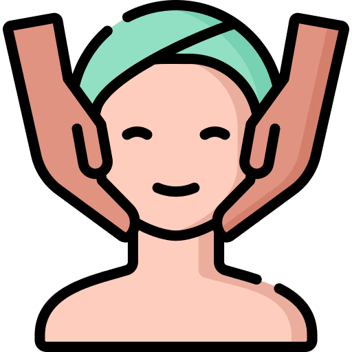 Facial treatment spa massage caucasian icon