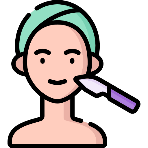 Plastic surgery cosmetic botox caucasian icon Plastic surgery cosmetic botox caucasian icon