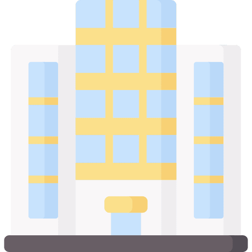 Apartment building architecture and city home icon