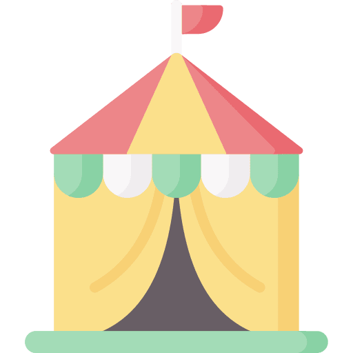 Circus tent buildings leisure circus tent icon