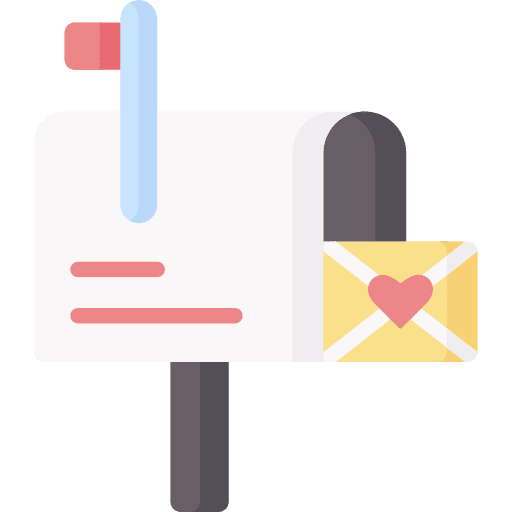 Mailbox communication romantic heart icon