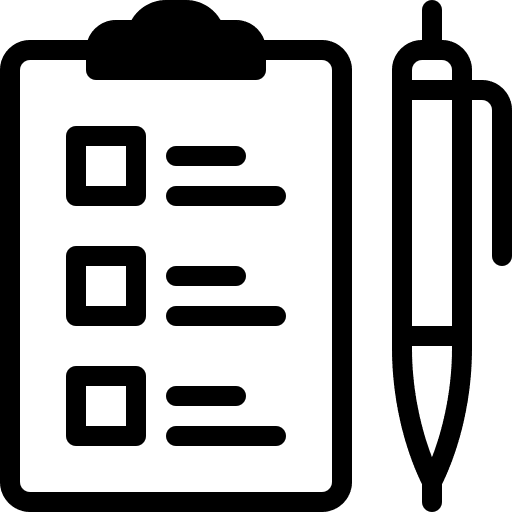 Clipboard document exam pen icon