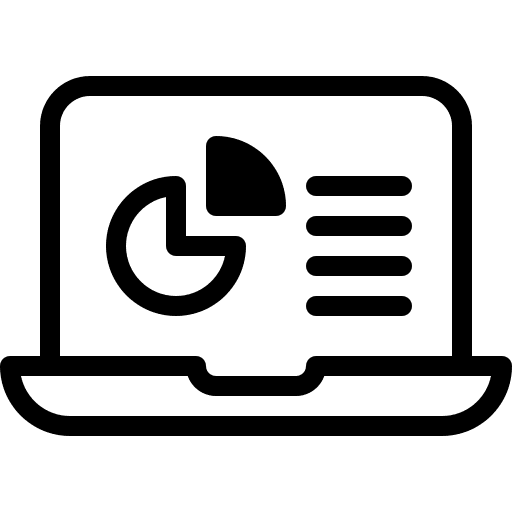 Data analytics stats business and finance laptop icon