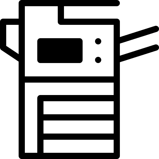Photocopier electronics copy machine technology icon Photocopier electronics copy machine technology icon