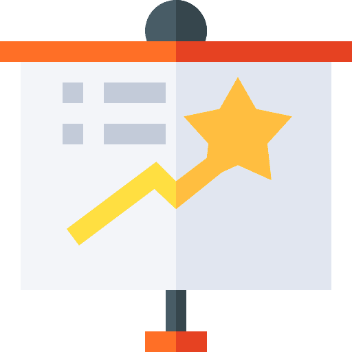 Graphic presentation star line chart icon Graphic presentation star line chart icon