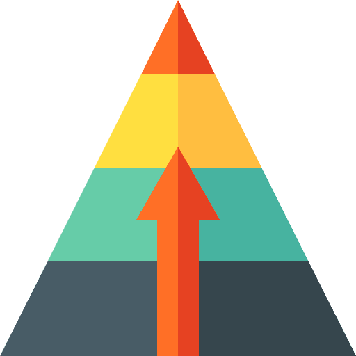 Pyramid employee growth business icon Pyramid employee growth business icon