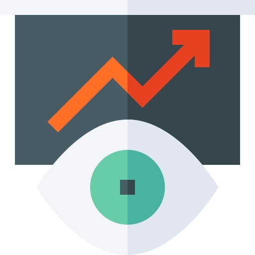 Strategic vision analysis strategic vision line chart icon