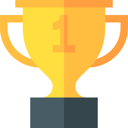 Trophy first place reward ribbon icon