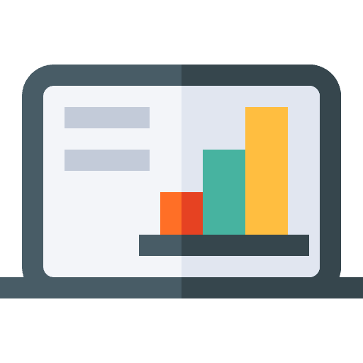 Bar chart business marketing laptop icon Bar chart business marketing laptop icon