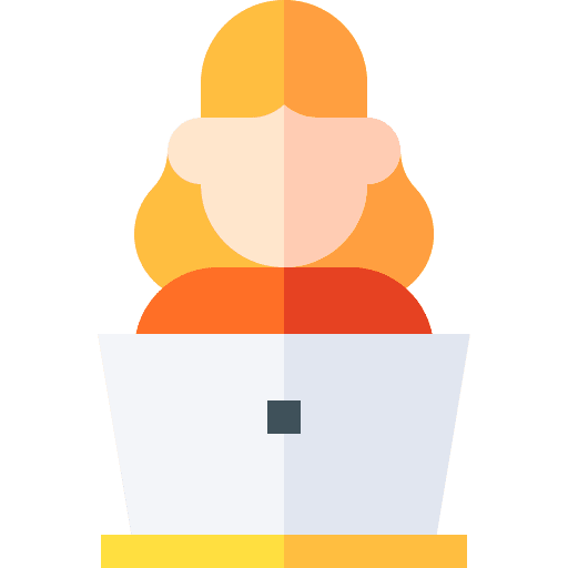 Employee laptop caucasian employee icon Employee laptop caucasian employee icon