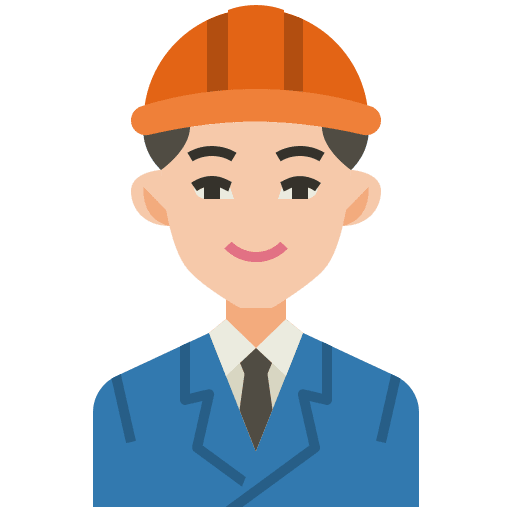 Engineer man helmet user icon