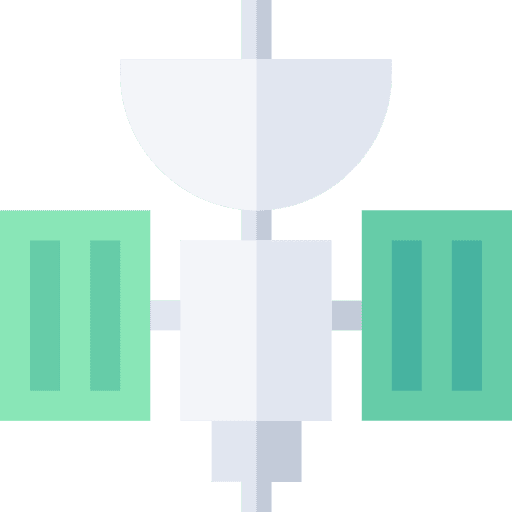 Satellite aerospace communication electronics icon Satellite aerospace communication electronics icon
