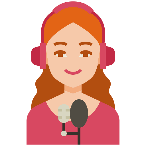 Streamer woman headphones stream icon